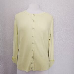 Premise Yellow Long Sleeve Button Cardigan Size L